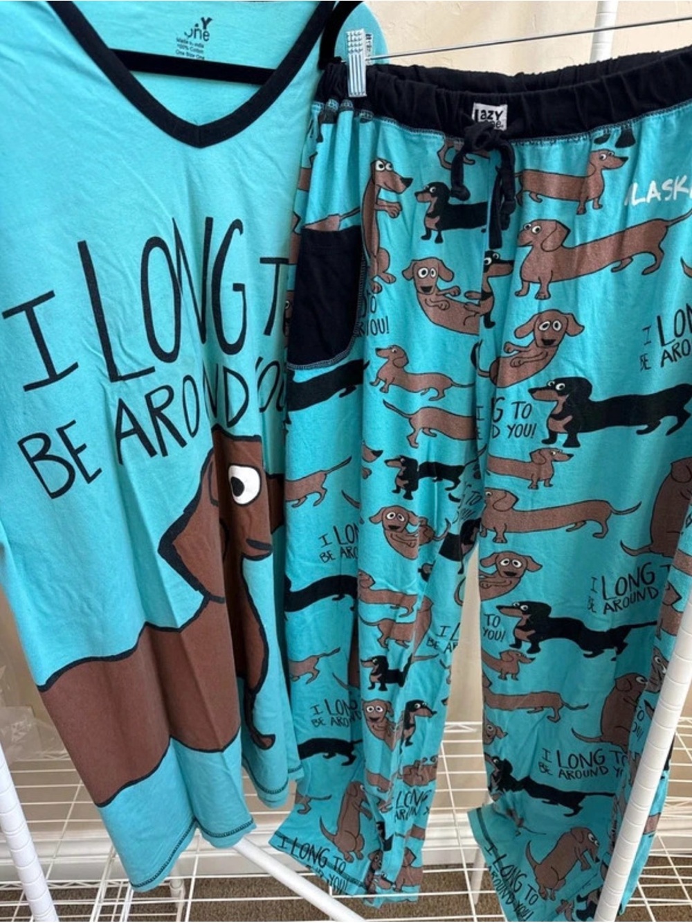 Lazy One Dachshund night shirt and sleep pants